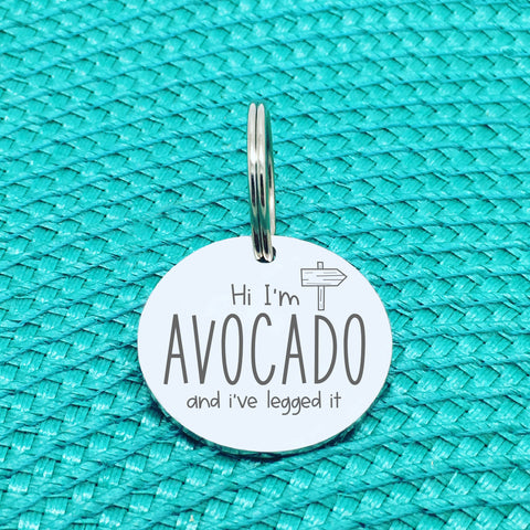 Engraved Personalised Pet Tag 'Ive Legged It' Design (Personalised Custom Engraved Dog Tag)
