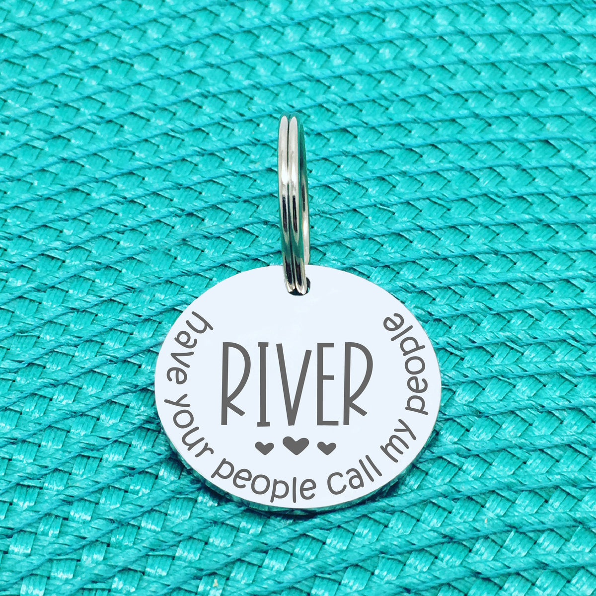 Have Your People Call My People Personalised Pet Tag with Hearts (Personalised Dog Tag / Personalised Cat Tag)