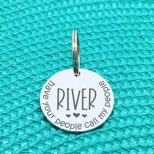 Have Your People Call My People Personalised Pet Tag with Hearts (Personalised Dog Tag / Personalised Cat Tag)