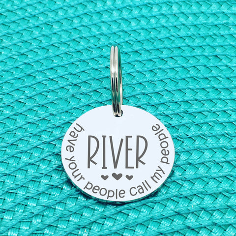 Have Your People Call My People Personalised Pet Tag with Hearts (Personalised Dog Tag / Personalised Cat Tag)