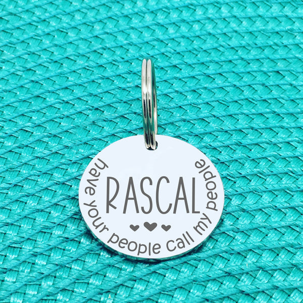 Have Your People Call My People Personalised Pet Tag with Hearts (Personalised Dog Tag / Personalised Cat Tag)