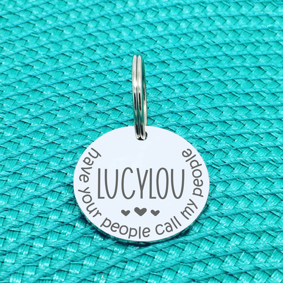 Have Your People Call My People Personalised Pet Tag with Hearts (Personalised Dog Tag / Personalised Cat Tag)