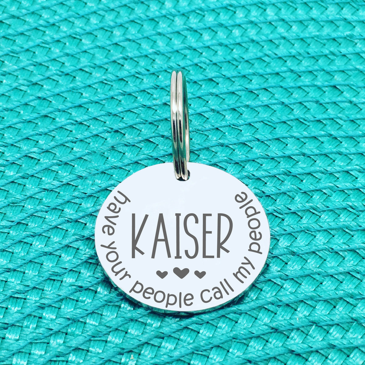 Have Your People Call My People Personalised Pet Tag with Hearts (Personalised Dog Tag / Personalised Cat Tag)