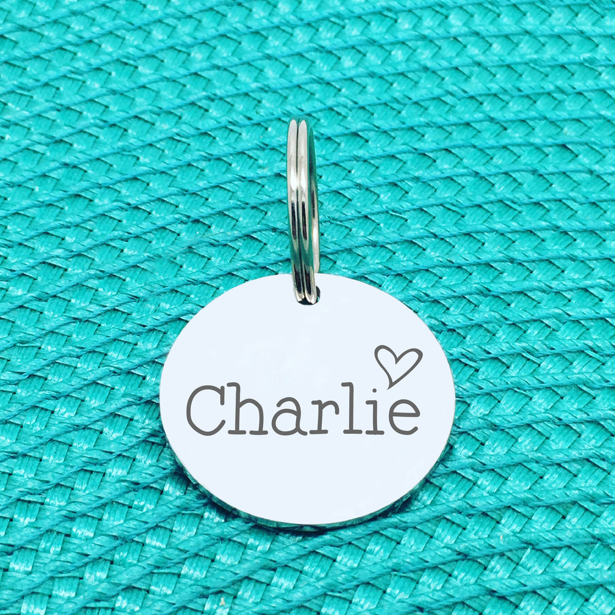 Engraved Personalised Pet Tag, Clancy Heart Design (Personalised Custom Engraved Dog Tag)