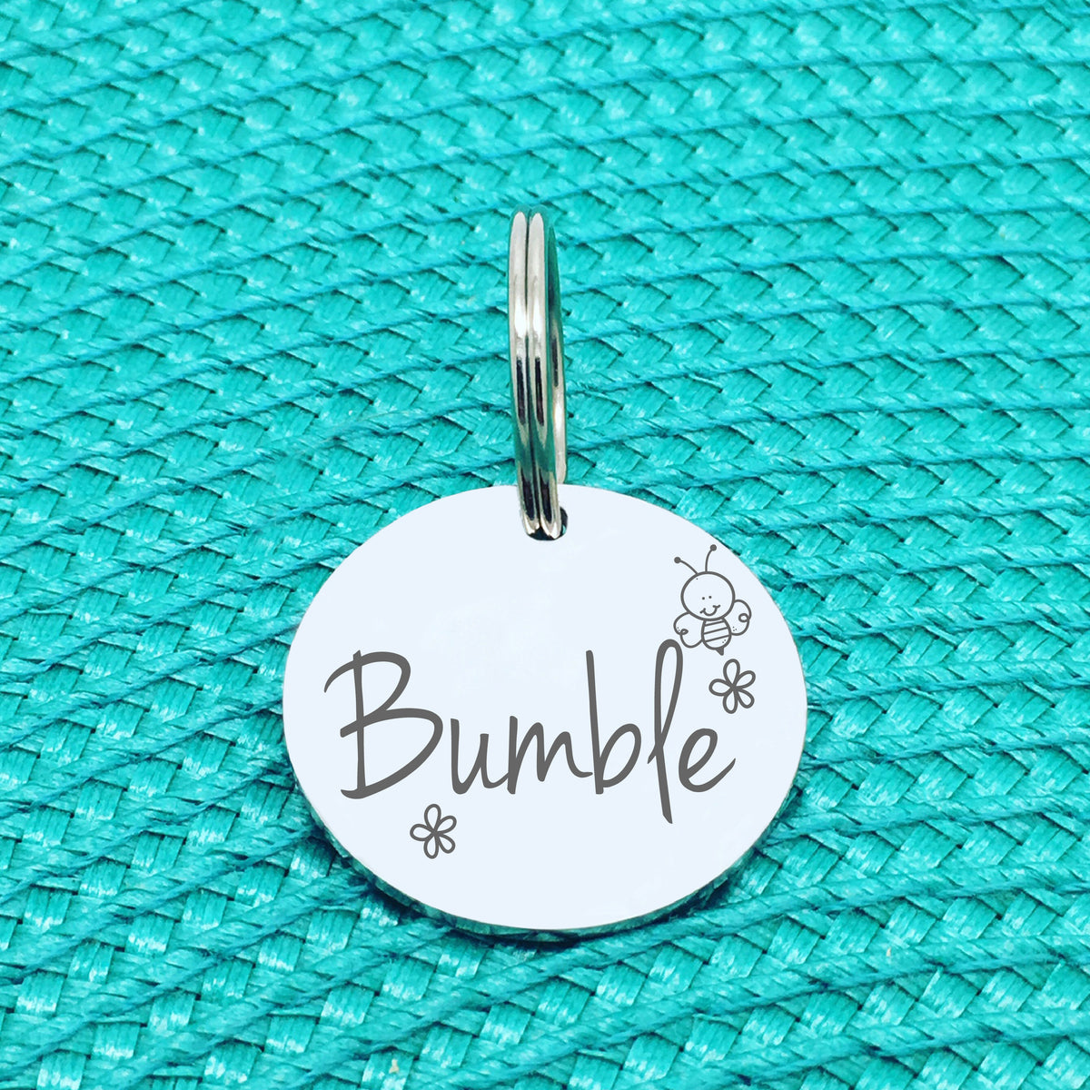 Personalised Pet Tag, 'Jasper' Bee Design (Personalised Custom Engraved Dog Tag)