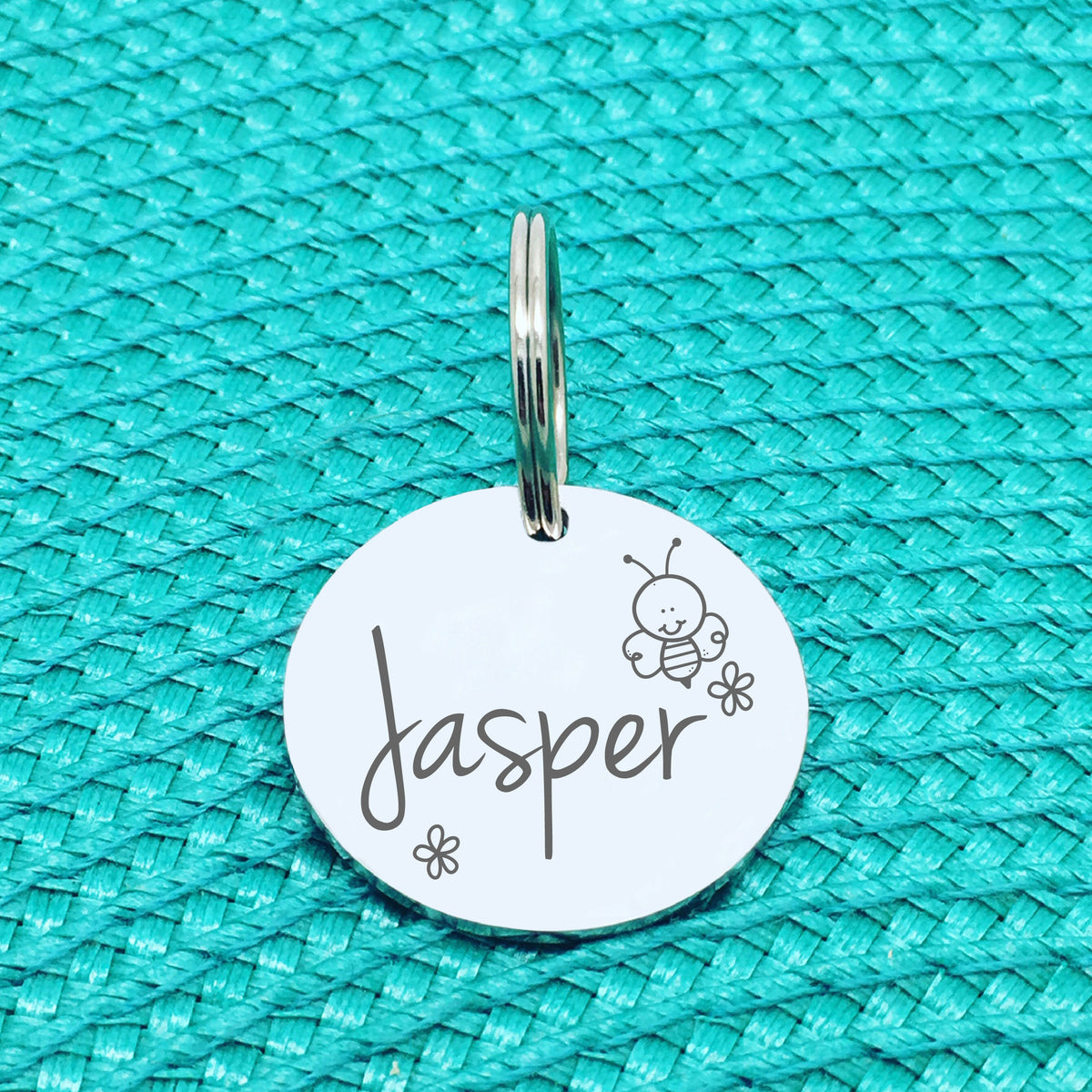 Personalised Pet Tag, 'Jasper' Bee Design (Personalised Custom Engraved Dog Tag)