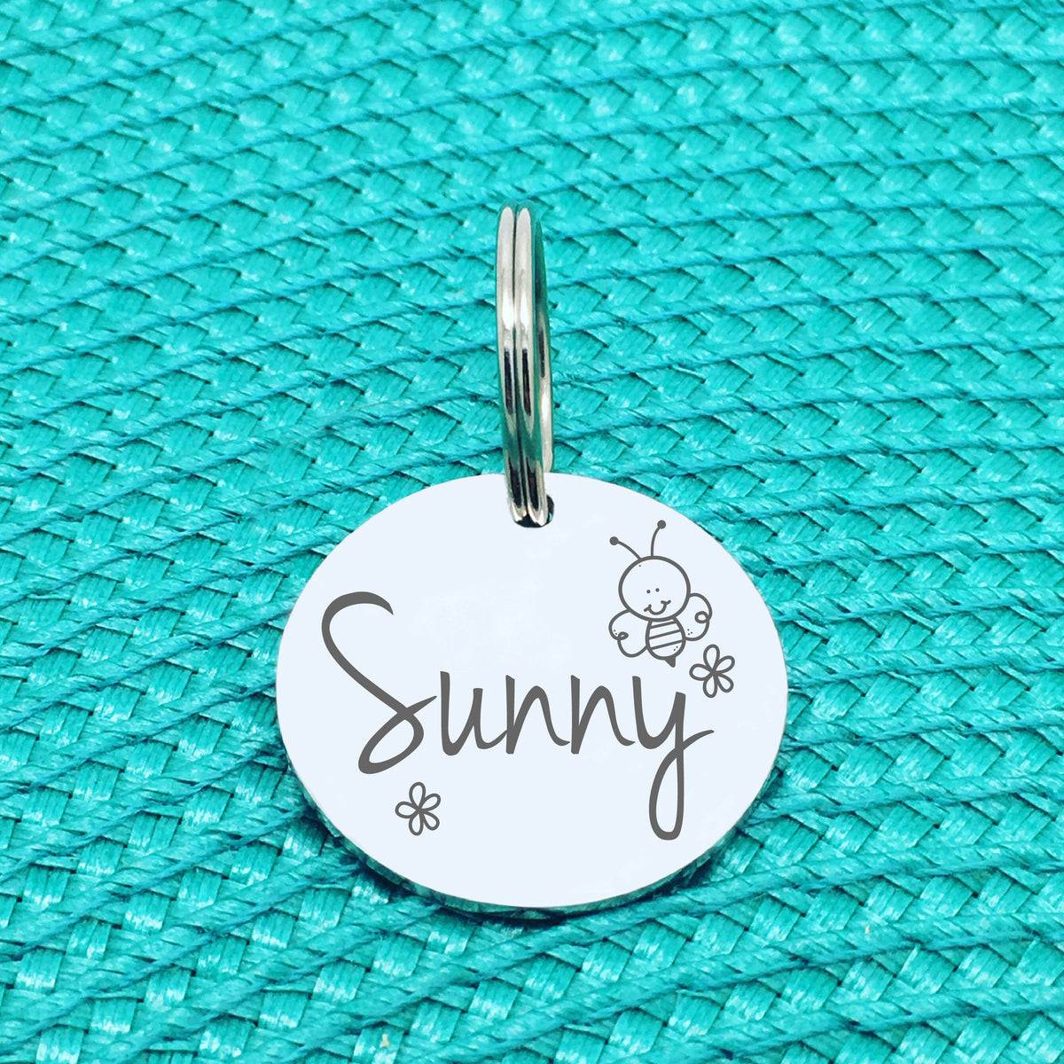 Personalised Pet Tag, 'Jasper' Bee Design (Personalised Custom Engraved Dog Tag)