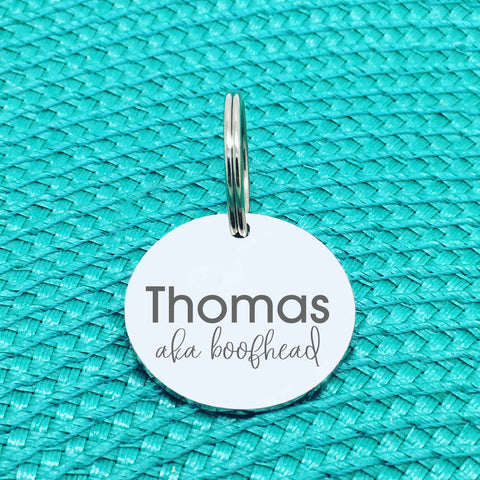Personalised Pet Tag, 'Boofhead' Design (Personalised Custom Engraved Dog Tag)