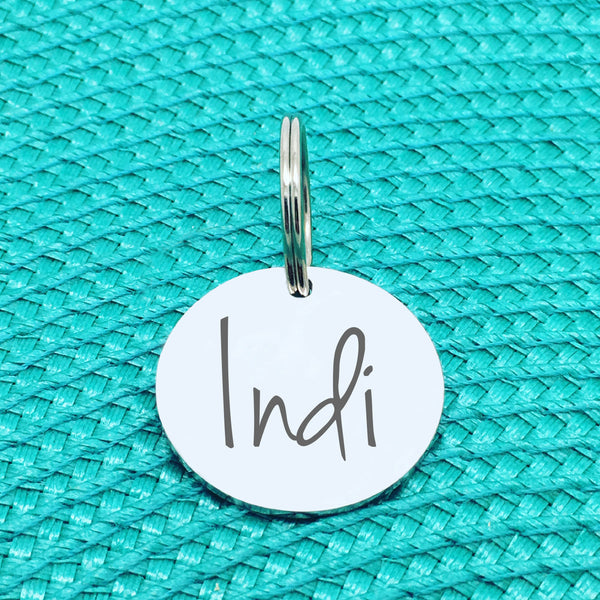 Engraved Personalised Pet Tag, Indie Design (Personalised Custom Engraved Dog Tag)