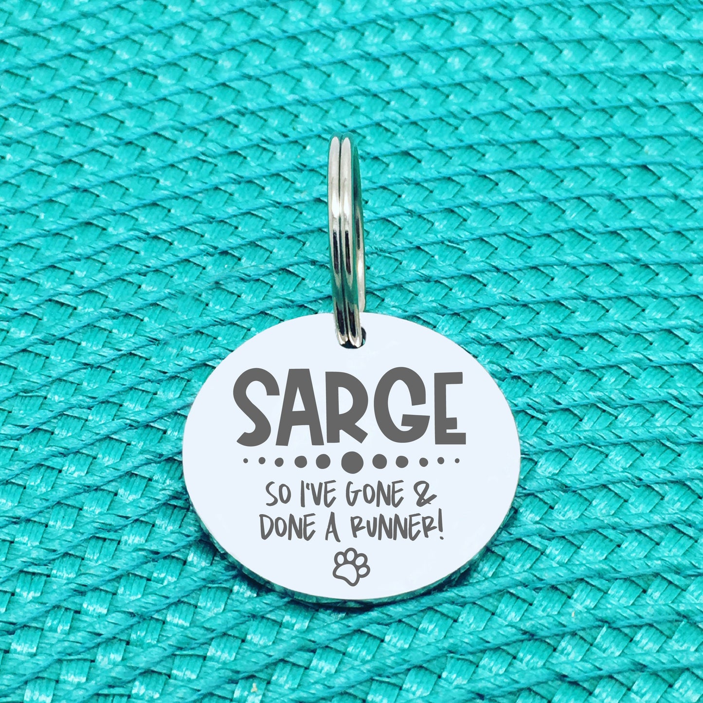 Personalised Pet Tag, 'So I've Gone & Done A Runner' Design (Personalised Custom Engraved Dog Tag)