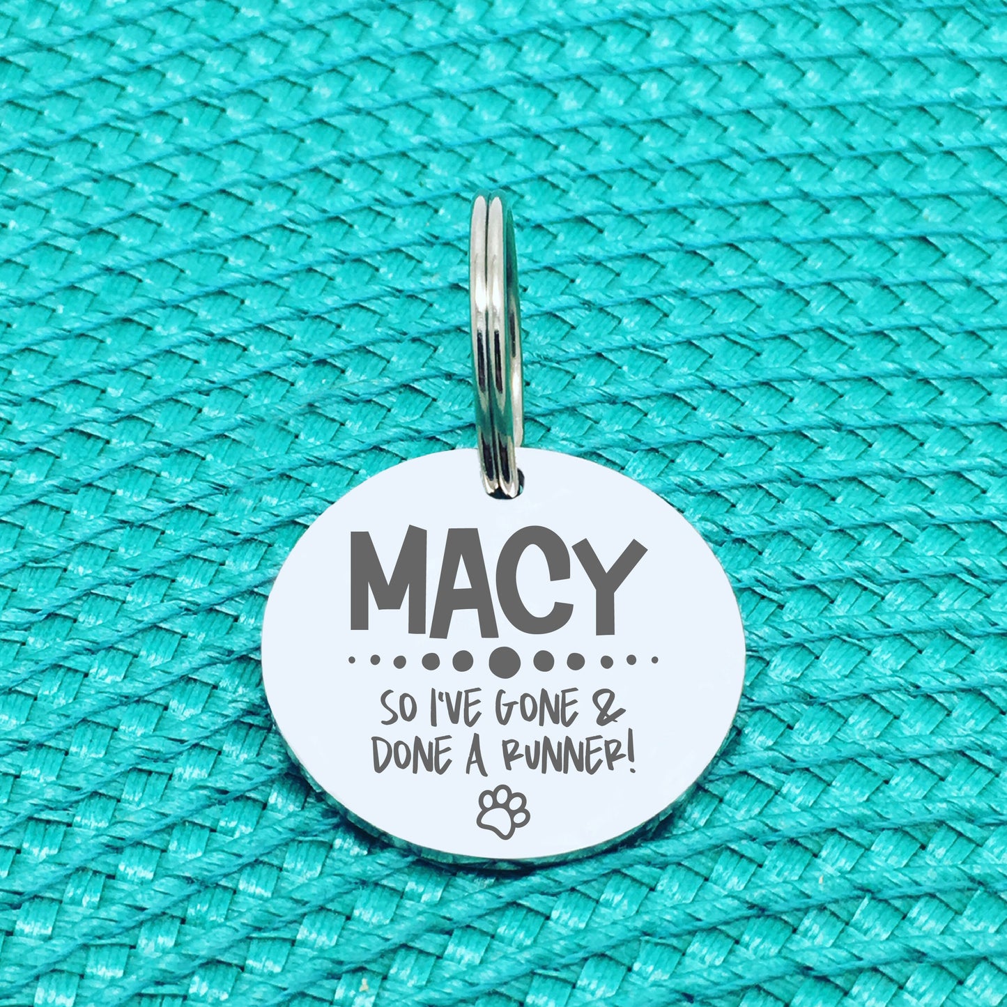 Personalised Pet Tag, 'So I've Gone & Done A Runner' Design (Personalised Custom Engraved Dog Tag)