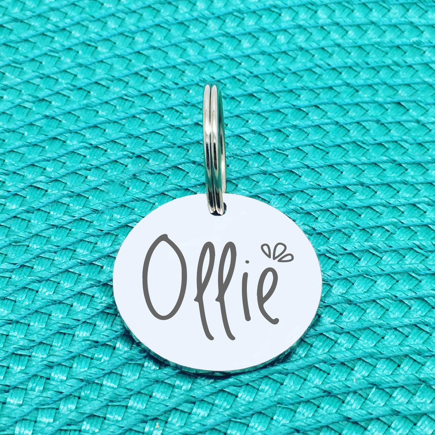 Personalised Pet Tag, Ollie Design with Splash Image (Personalised Dog Tag / Personalised Cat Tag)