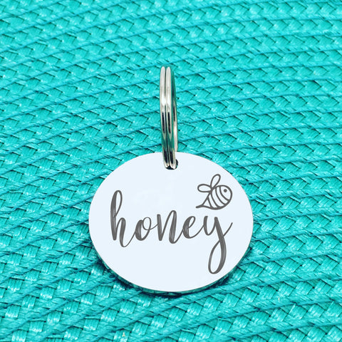 Personalised Pet Tag Honey Bee Design (Personalised Dog Tag / Personalised Cat Tag)