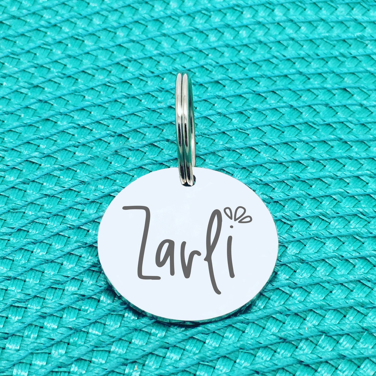 Personalised Pet Tag, Ollie Design with Splash Image (Personalised Dog Tag / Personalised Cat Tag)