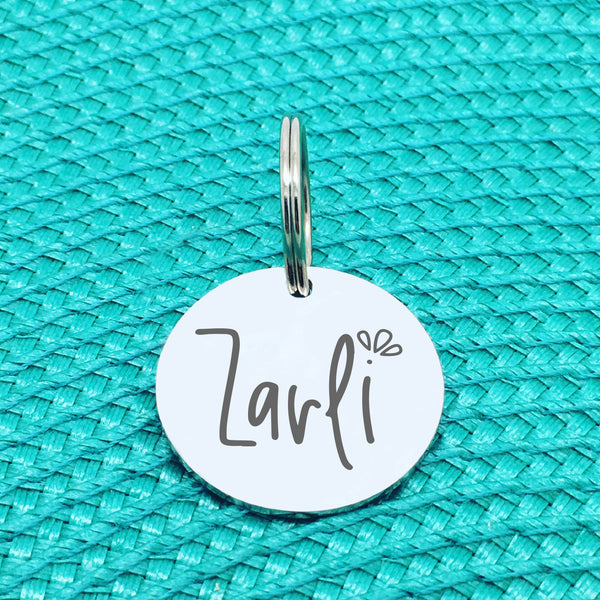 Personalised Pet Tag, Ollie Design with Splash Image (Personalised Dog Tag / Personalised Cat Tag)