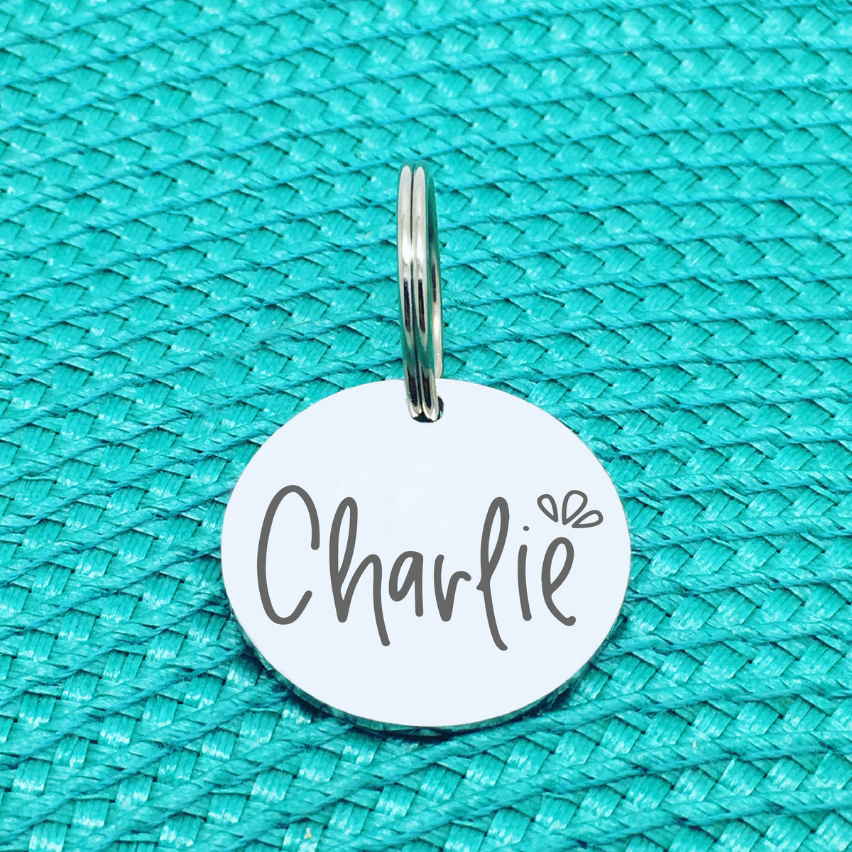 Personalised Pet Tag, Ollie Design with Splash Image (Personalised Dog Tag / Personalised Cat Tag)