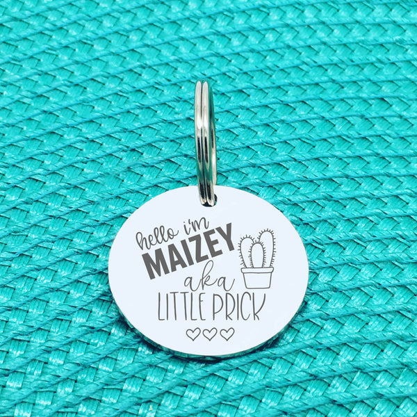 Personalised Pet Tag, 'Little Prick' Design (Personalised Custom Engraved Dog Tag)