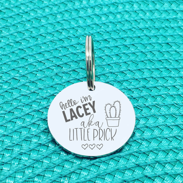 Personalised Pet Tag, 'Little Prick' Design (Personalised Custom Engraved Dog Tag)