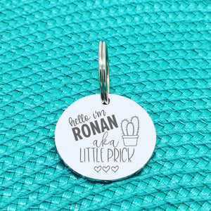 Personalised Pet Tag, 'Little Prick' Design (Personalised Custom Engraved Dog Tag)