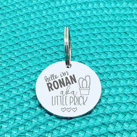 Personalised Pet Tag, 'Little Prick' Design (Personalised Custom Engraved Dog Tag)