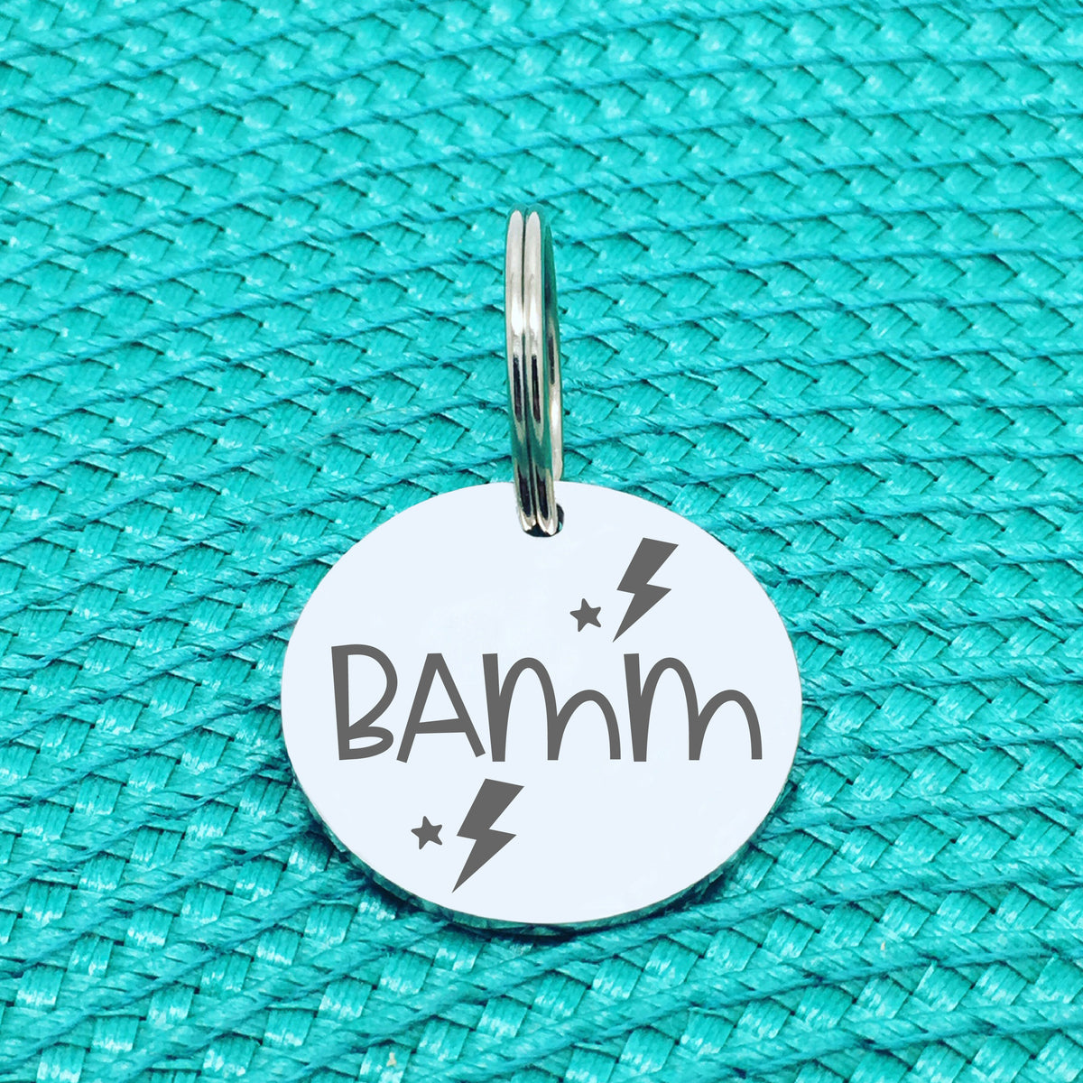 Engraved Personalised Pet Tag, Lightning Bolt Design (Personalised Custom Engraved Dog Tag)