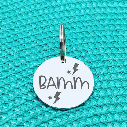 Engraved Personalised Pet Tag, Lightning Bolt Design (Personalised Custom Engraved Dog Tag)