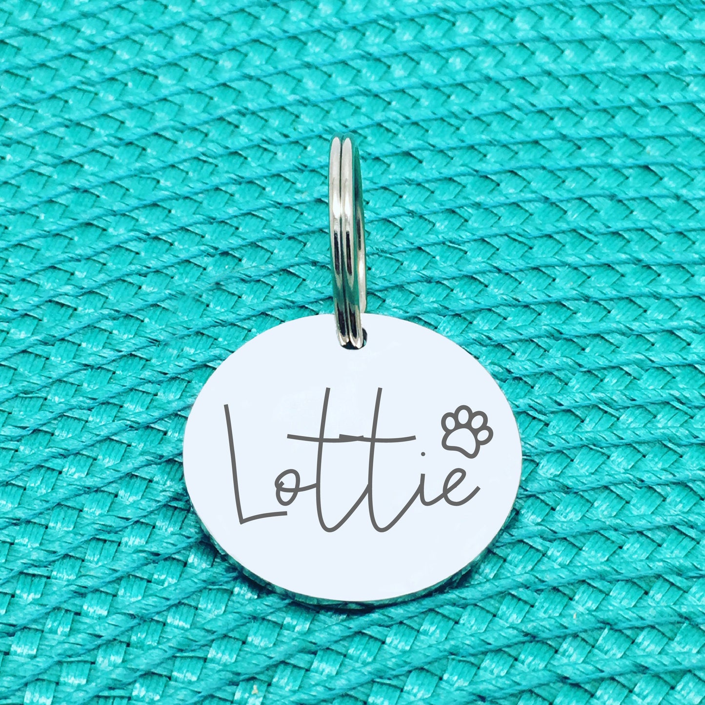 Engraved Personalised Pet Tag, 'Greg' Paw Print Design (Personalised Custom Engraved Dog Tag)