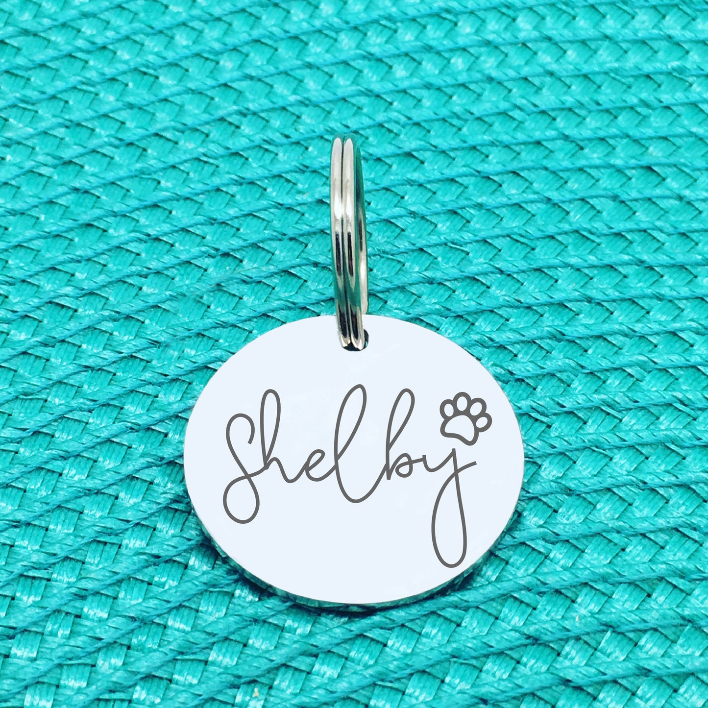 Engraved Personalised Pet Tag, 'Greg' Paw Print Design (Personalised Custom Engraved Dog Tag)
