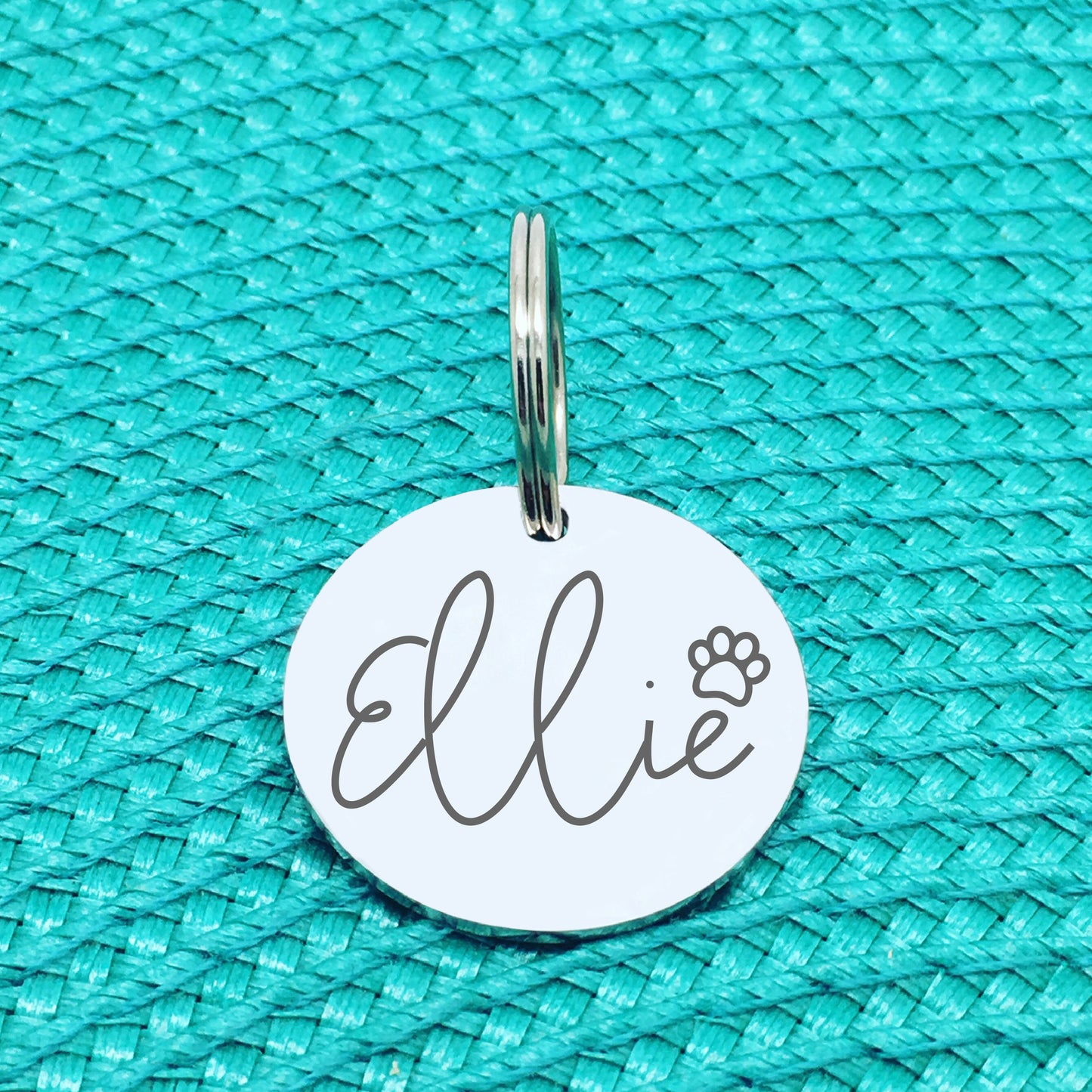 Engraved Personalised Pet Tag, 'Greg' Paw Print Design (Personalised Custom Engraved Dog Tag)