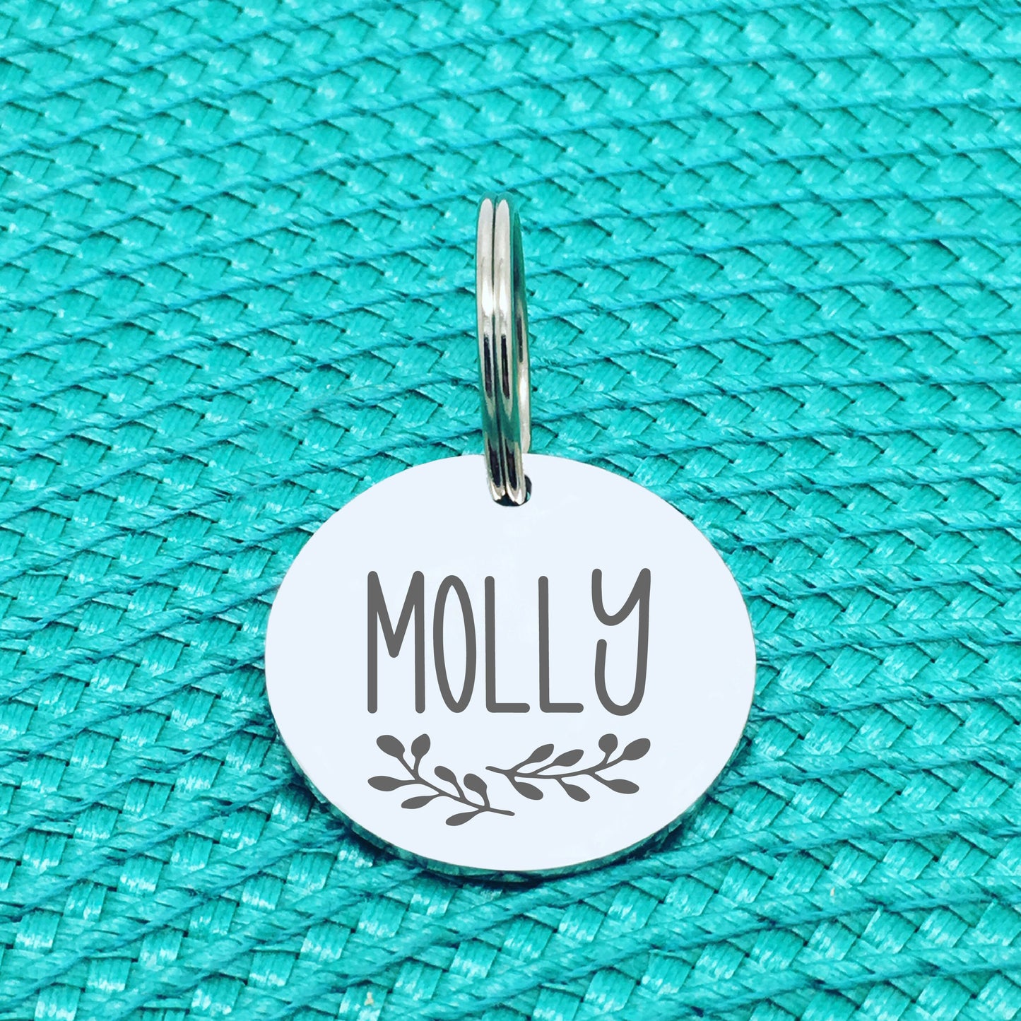 Engraved Personalised Pet Tag, 'Maple' Branch Design (Personalised Custom Engraved Dog Tag)