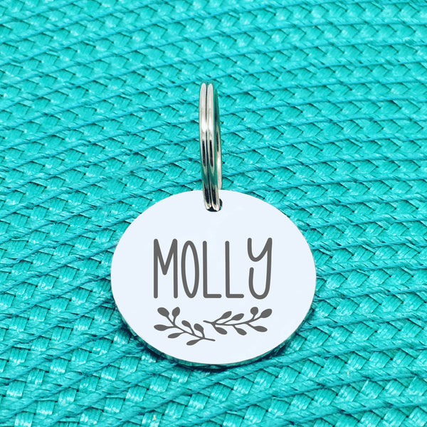 Engraved Personalised Pet Tag, 'Maple' Branch Design (Personalised Custom Engraved Dog Tag)