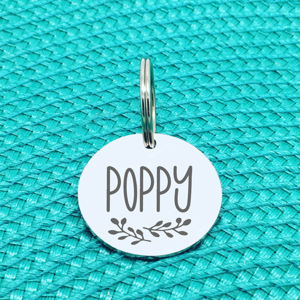 Engraved Personalised Pet Tag, 'Maple' Branch Design (Personalised Custom Engraved Dog Tag)