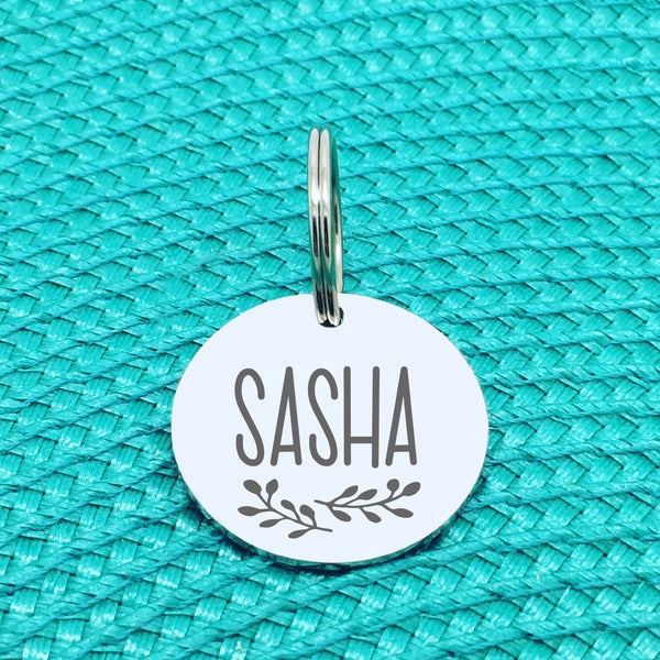 Engraved Personalised Pet Tag, 'Maple' Branch Design (Personalised Custom Engraved Dog Tag)