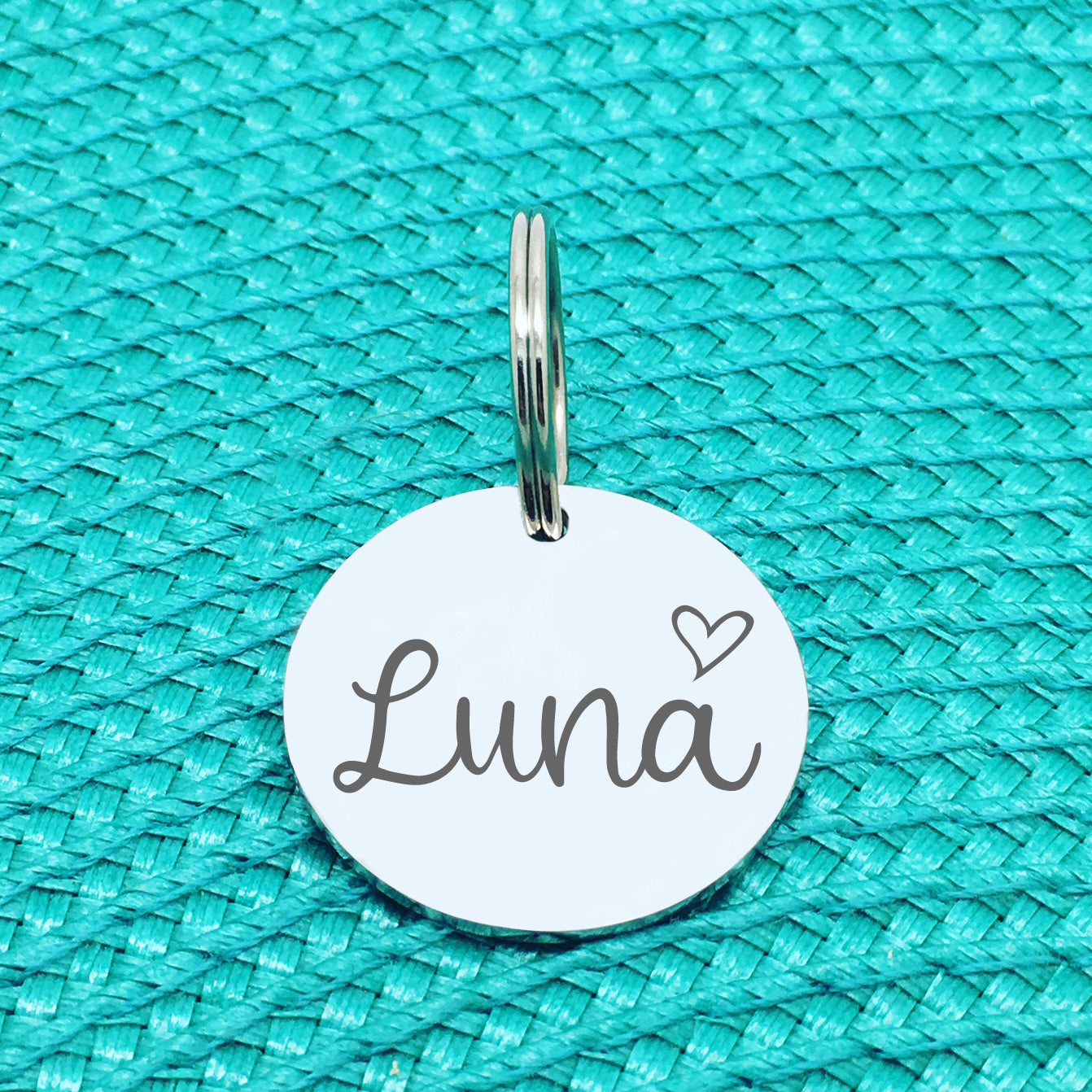 Engraved Custom Pet Tag Frankie Heart Design (Personalised Dog Tag / Personalised Cat Tag)
