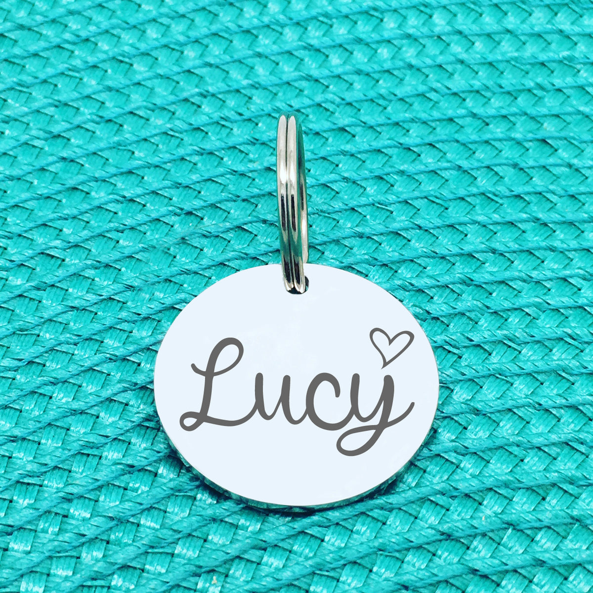 Engraved Custom Pet Tag Frankie Heart Design (Personalised Dog Tag / Personalised Cat Tag)