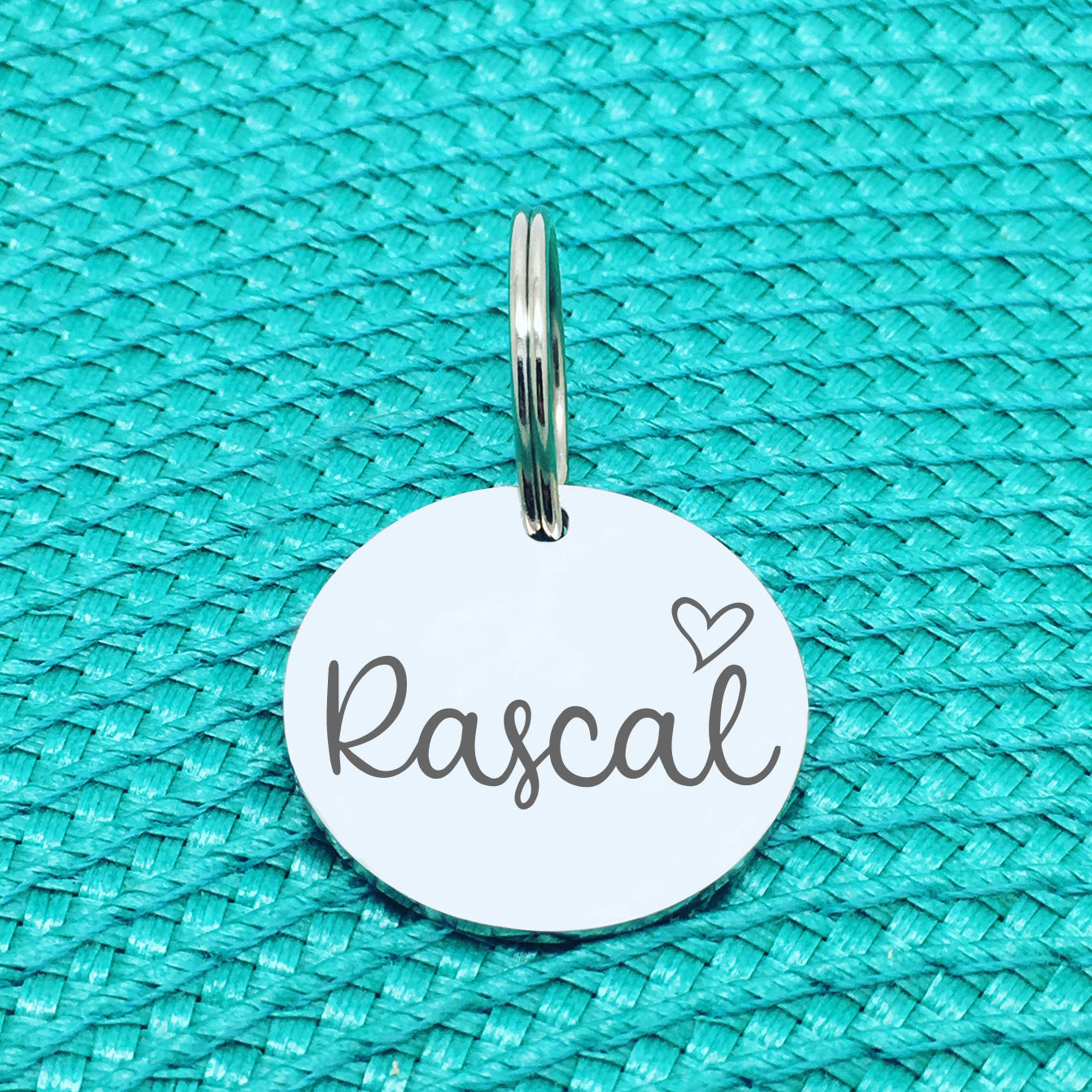 Engraved Custom Pet Tag Frankie Heart Design (Personalised Dog Tag / Personalised Cat Tag)