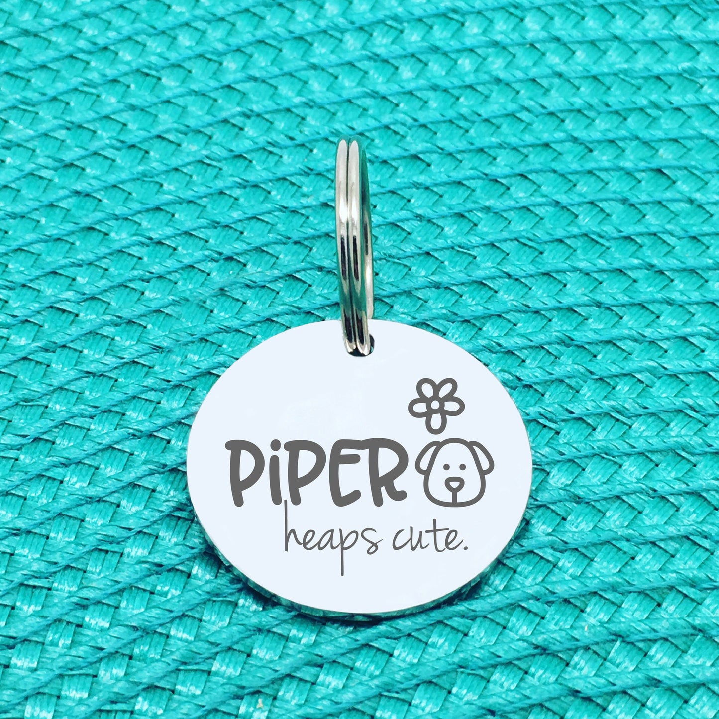 Personalised Pet Tag, 'Evie' Heaps Cute Design (Personalised Custom Engraved Dog Tag)