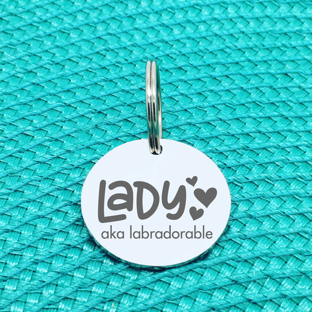 Personalised Pet Tag, 'Lucy' Aka Labradorable Design (Personalised Custom Engraved Dog Tag)