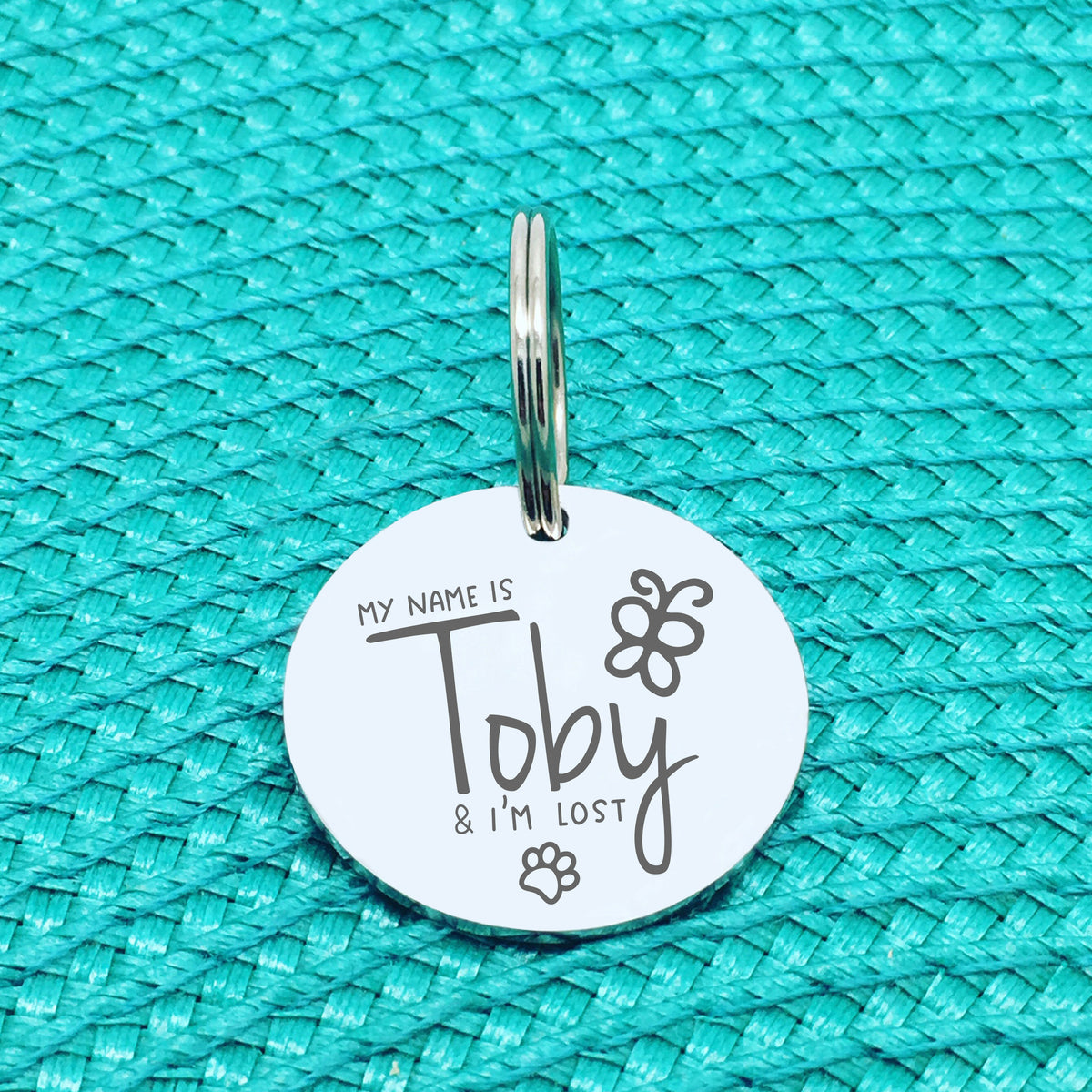 Personalised Pet Tag, 'Olive' I'm Lost Design (Personalised Custom Engraved Dog Tag)