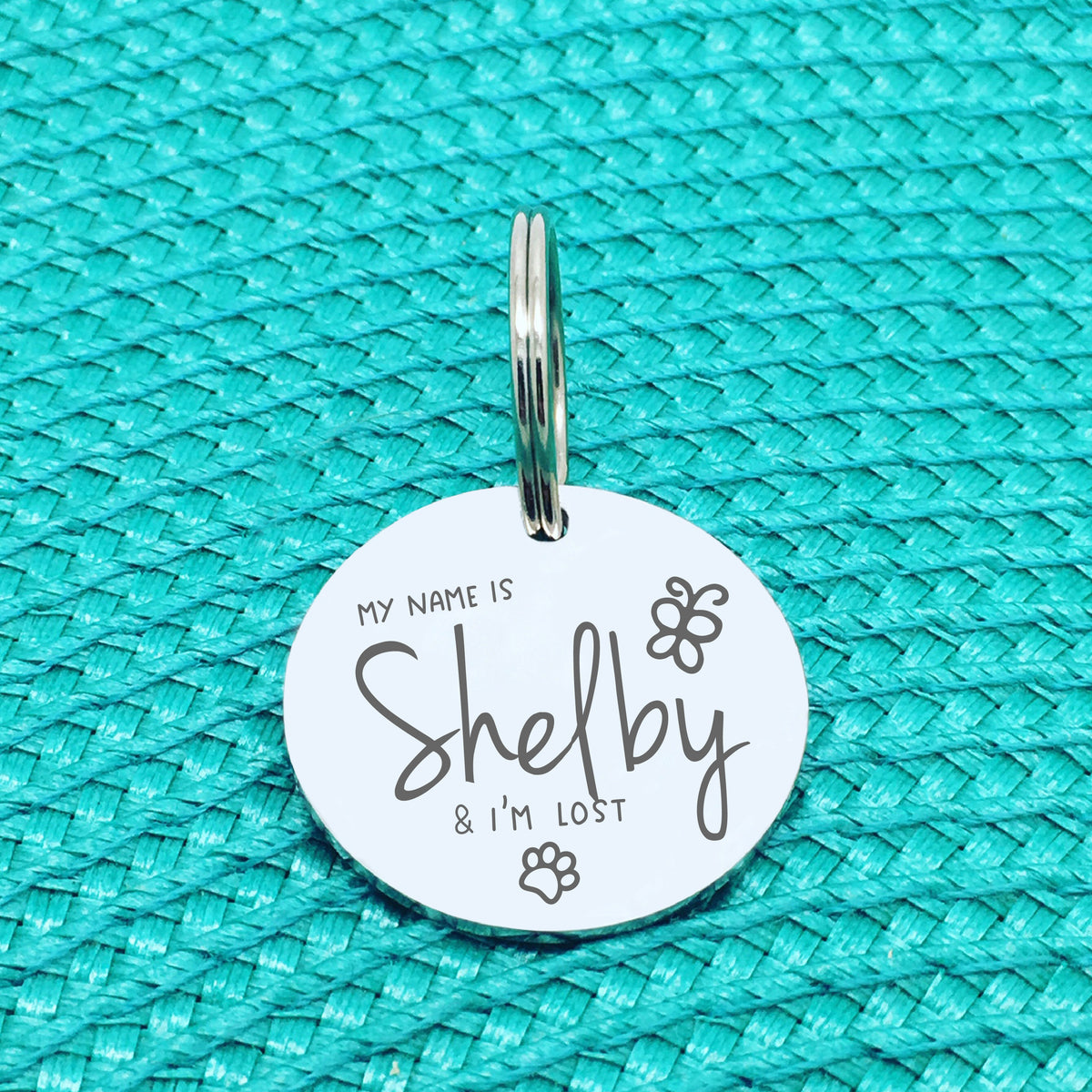 Personalised Pet Tag, 'Olive' I'm Lost Design (Personalised Custom Engraved Dog Tag)