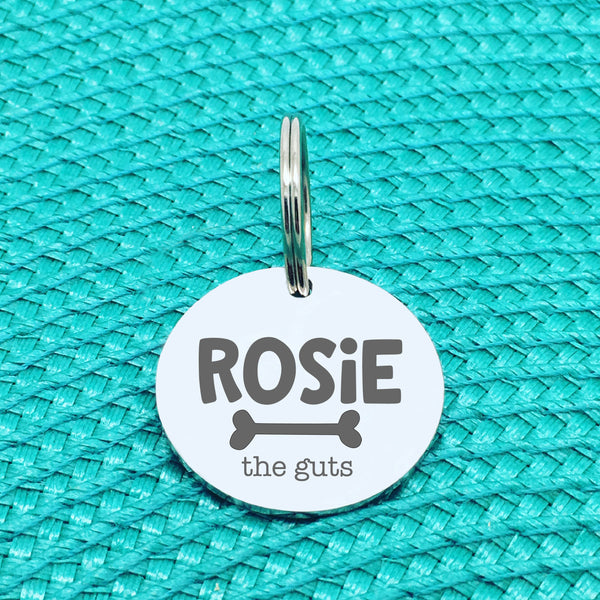 Personalised Pet Tag, 'The Guts' Design (Personalised Custom Engraved Dog Tag)