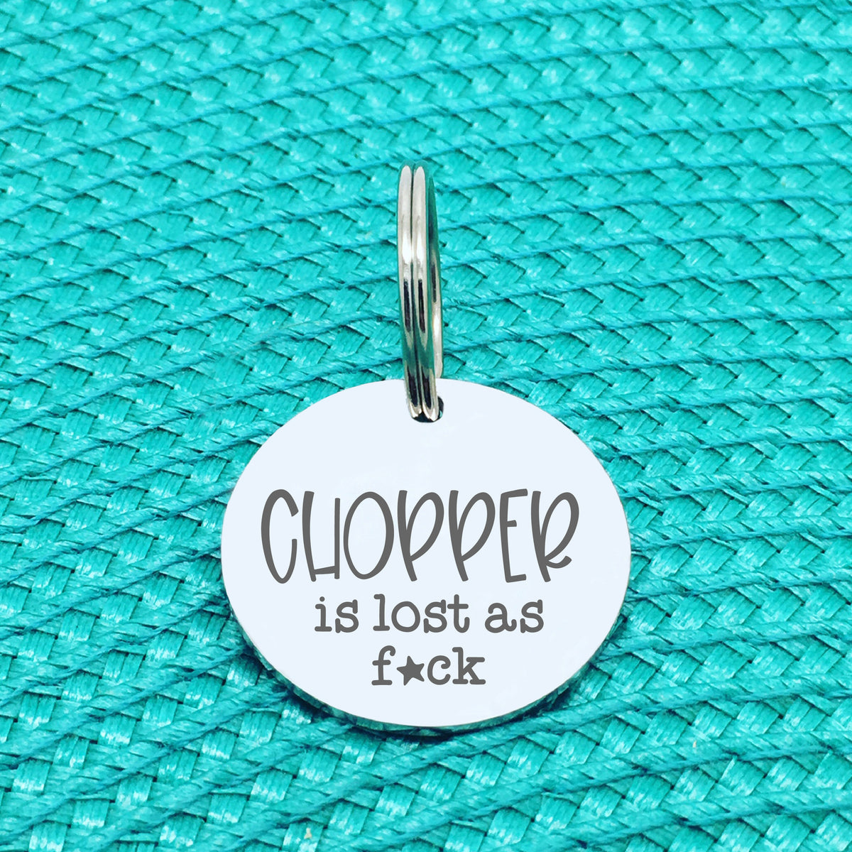 Personalised Pet Tag, 'Lost As Fuck' Design (Personalised Custom Engraved Dog Tag)