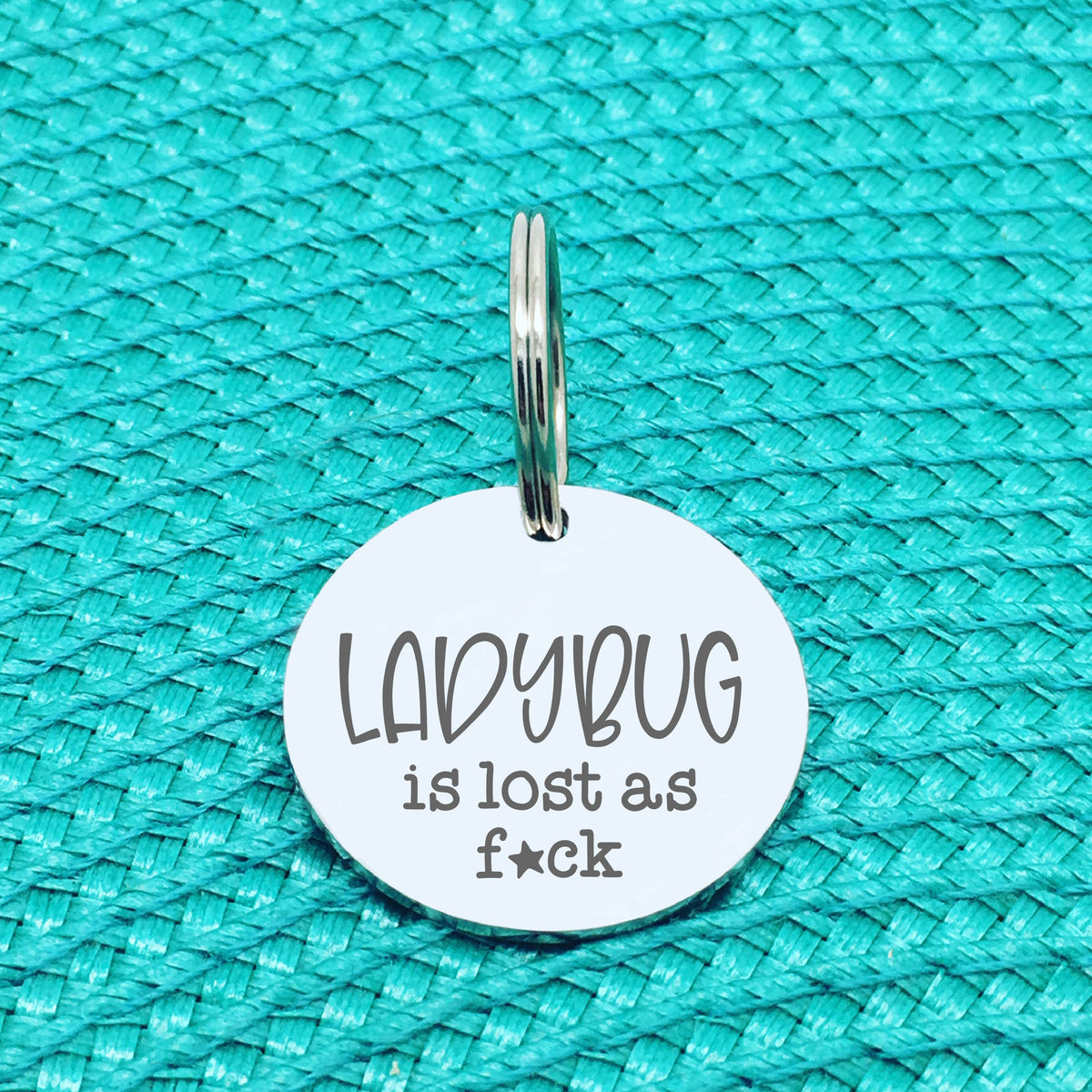 Personalised Pet Tag, 'Lost As Fuck' Design (Personalised Custom Engraved Dog Tag)