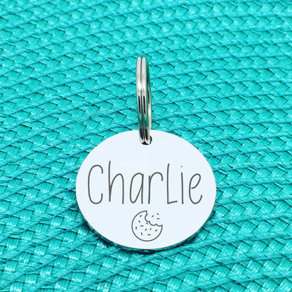 Engraved Custom Pet Tag Cookie Design (Personalised Dog Tag / Personalised Cat Tag)