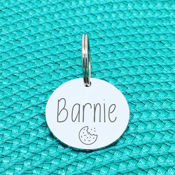 Engraved Custom Pet Tag Cookie Design (Personalised Dog Tag / Personalised Cat Tag)