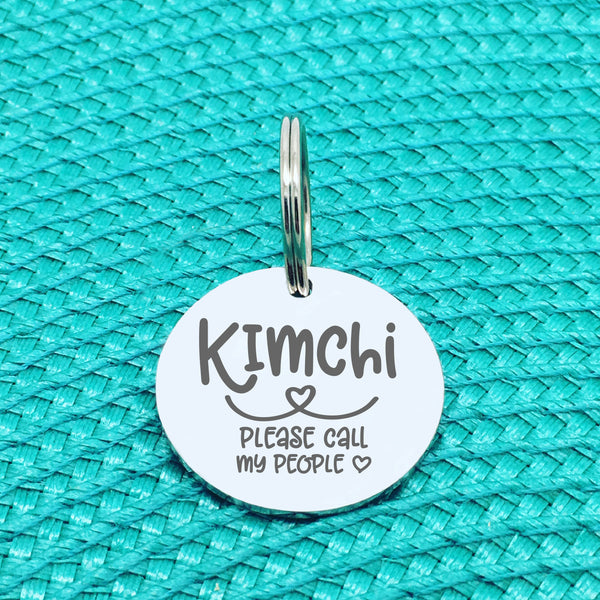 Personalised Pet Tag, 'Nora' Please Call My People Design (Personalised Custom Engraved Dog Tag)
