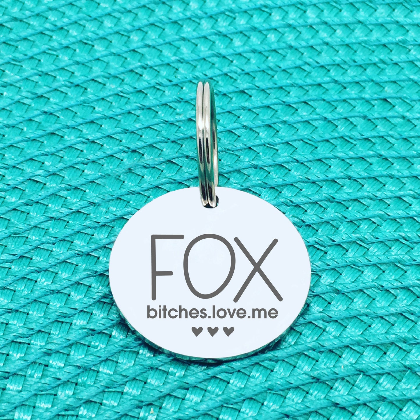 Personalised Pet Tag, 'Bitches Love Me' Design (Personalised Custom Engraved Dog Tag)