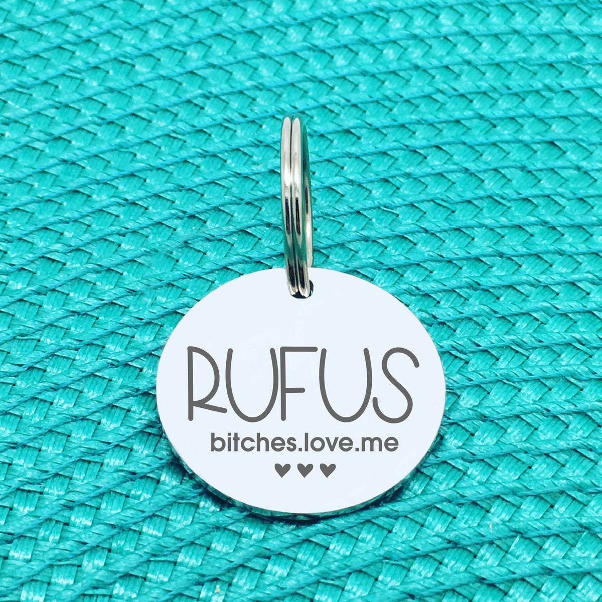 Personalised Pet Tag, 'Bitches Love Me' Design (Personalised Custom Engraved Dog Tag)