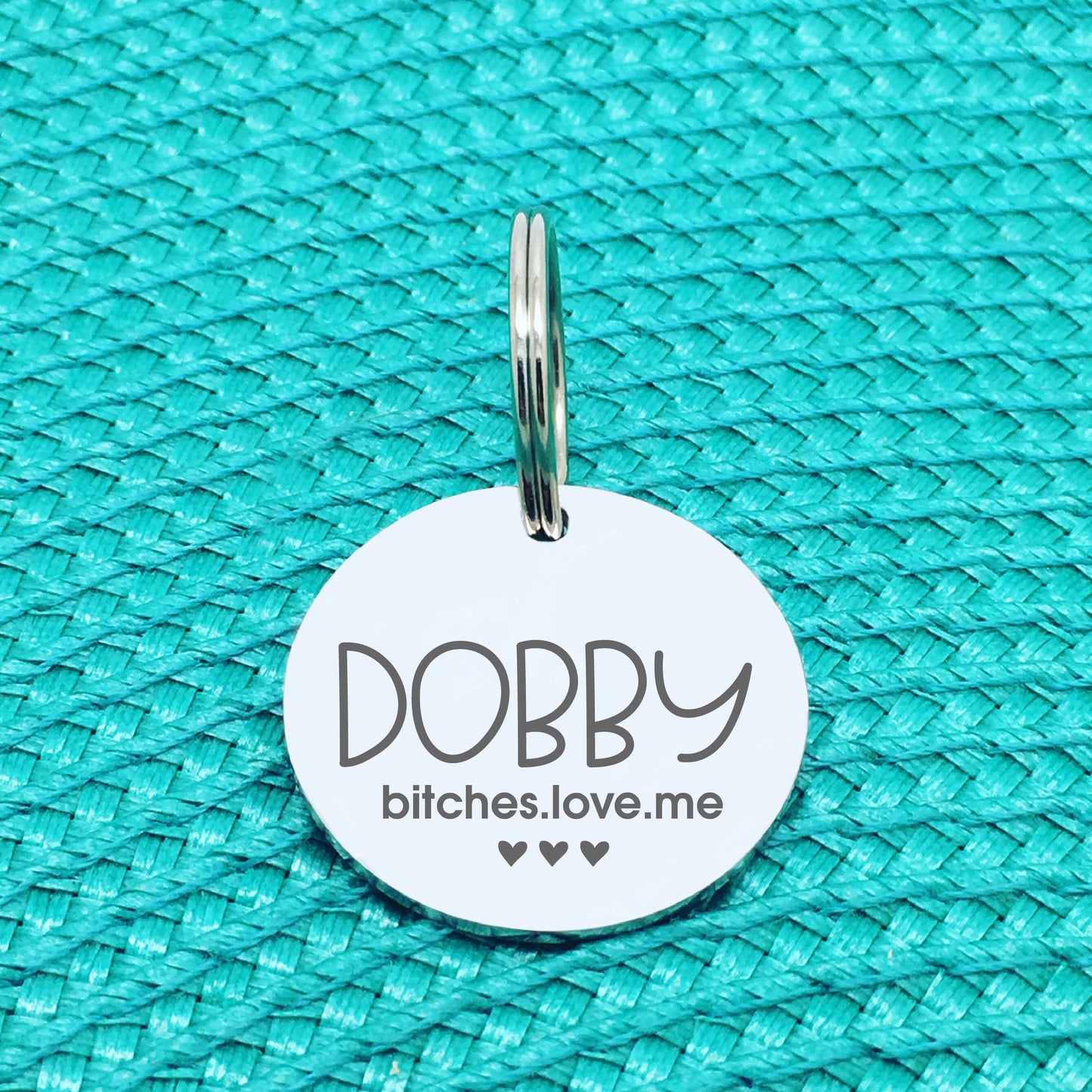 Personalised Pet Tag, 'Bitches Love Me' Design (Personalised Custom Engraved Dog Tag)
