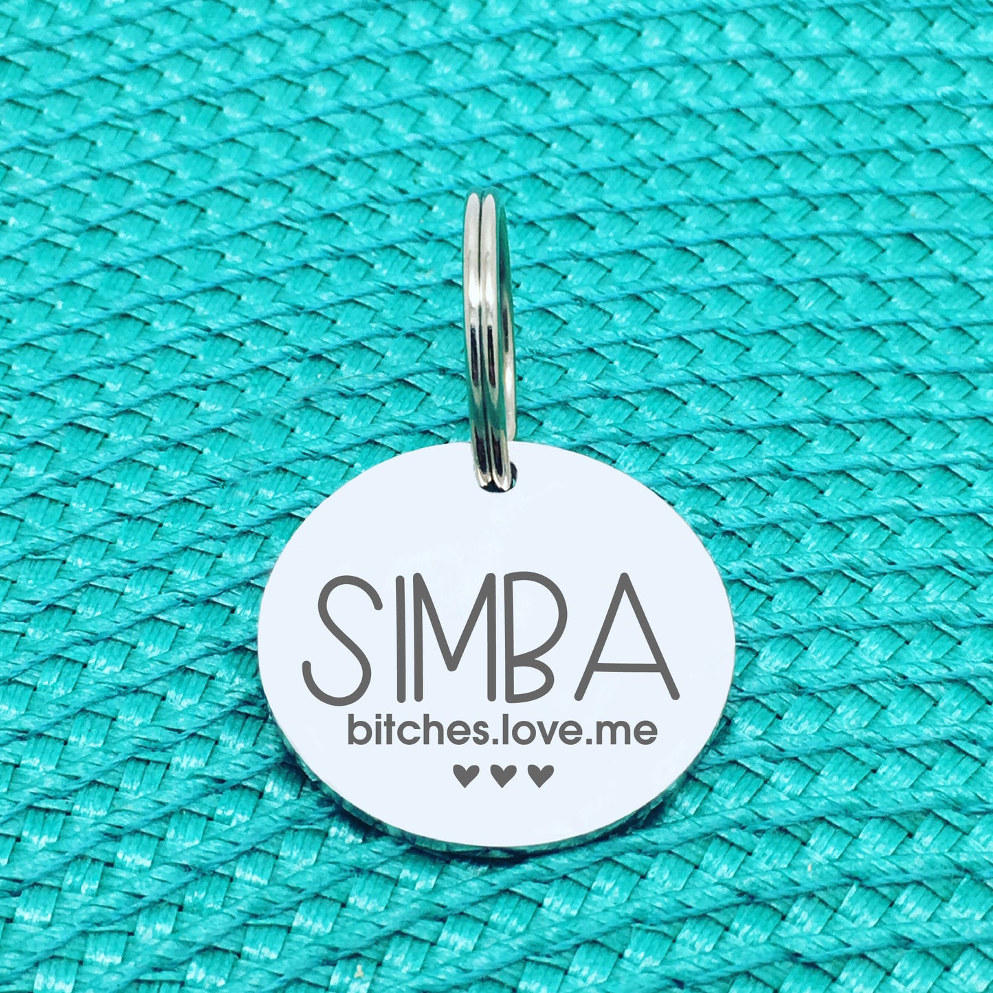 Personalised Pet Tag, 'Bitches Love Me' Design (Personalised Custom Engraved Dog Tag)